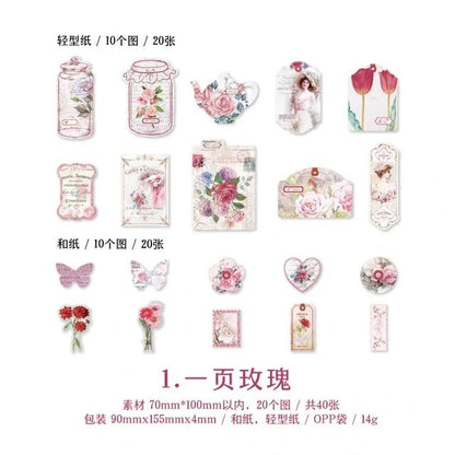 Retro Stickers Set (40 sheets) Size - 70x100mm