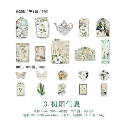 Retro Stickers Set (40 sheets) Size - 70x100mm