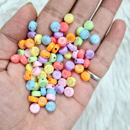 Acrylic Mix Shape Beads (Silver Embossed)