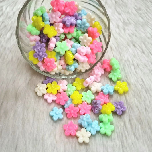 Acrylic Pastel Flower Beads