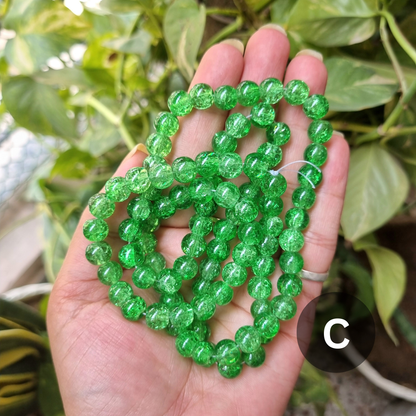 Crackle Glass Beads (Size - 8mm)