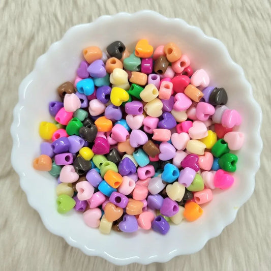 Acrylic Pastel Heart Beads
