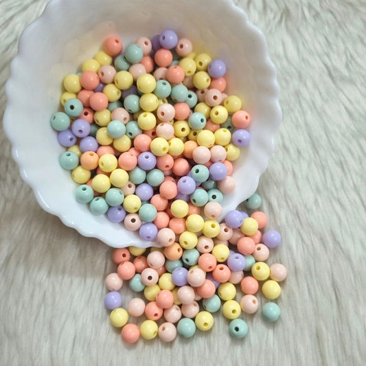 Acrylic Pastel Mix Colour Beads (6 mm)