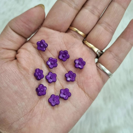 Acrylic Purple Floral Beads