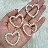 Acrylic Pearl Heart Rings