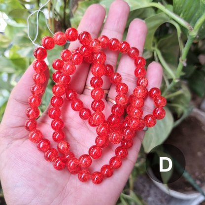 Crackle Glass Beads (Size - 8mm)