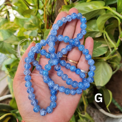 Crackle Glass Beads (Size - 8mm)