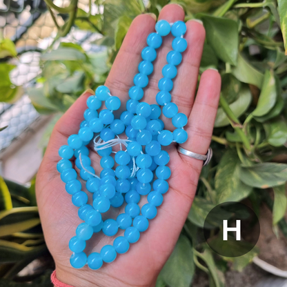 Plain Glass Beads (Size - 8mm)