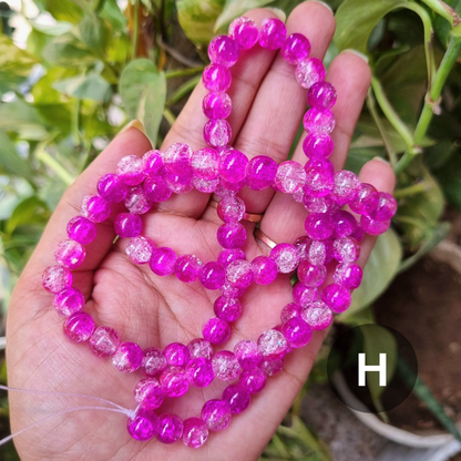 Crackle Glass Beads (Size - 8mm)