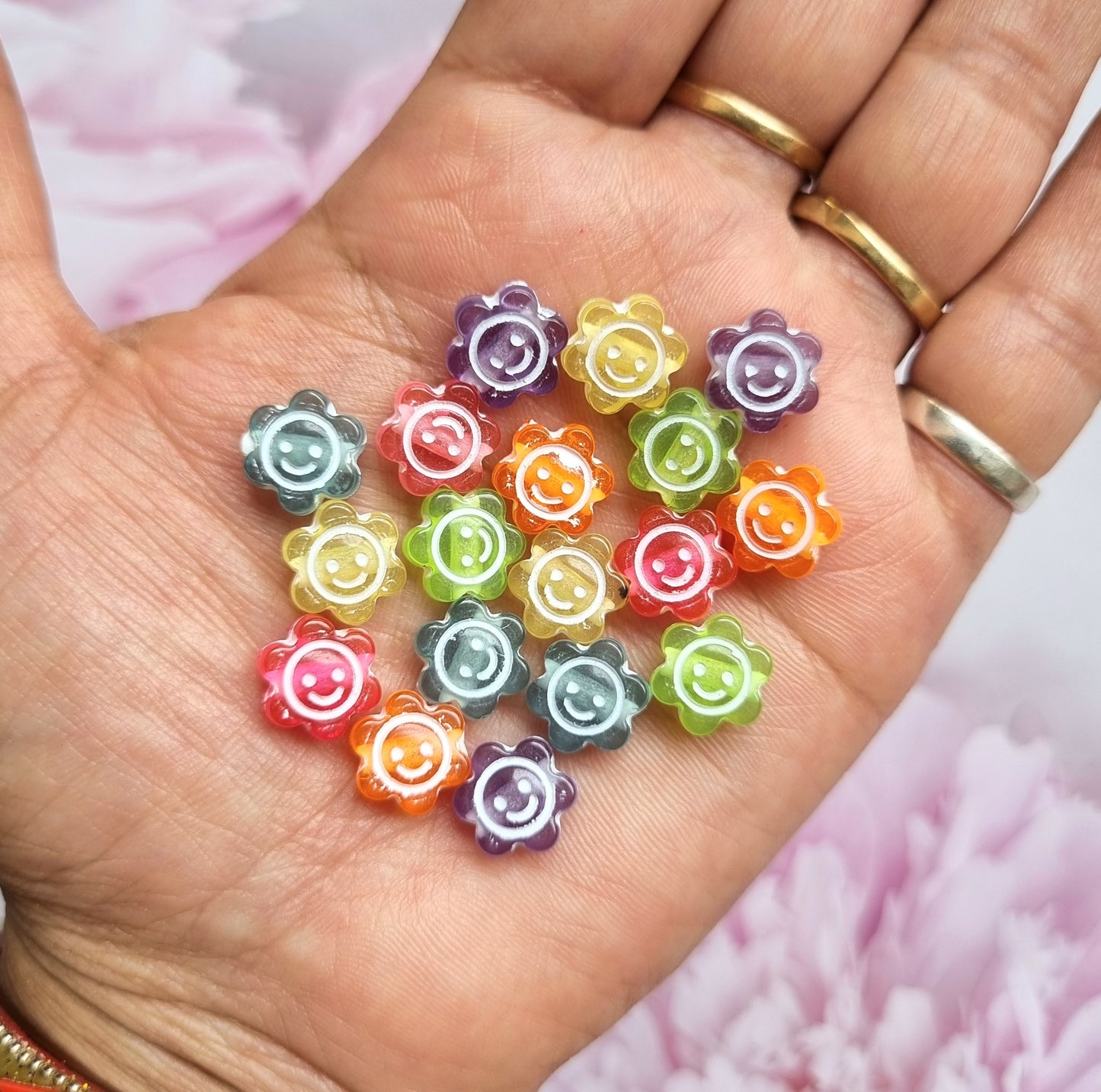 Acrylic Colourful Smiley Beads