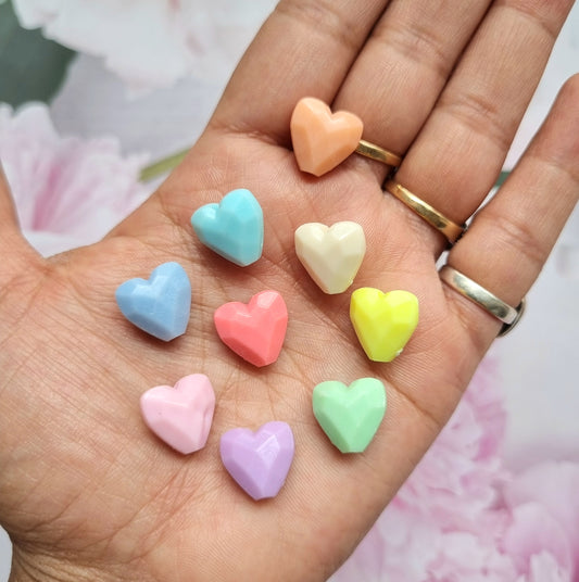 Acrylic Pastel Heart Beads