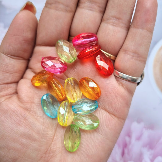 Acrylic Colourful Oval Beads