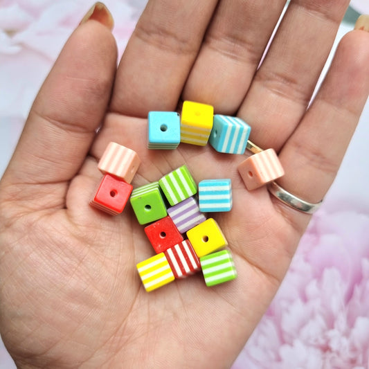 Acrylic Colourful Square Beads