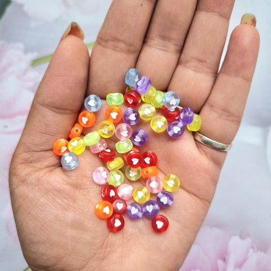 Acrylic Heart Beads