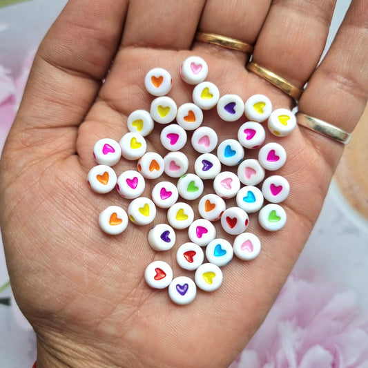 Acrylic Heart Beads