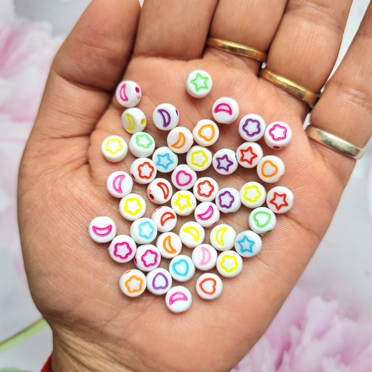 Acrylic Mixed Shape Circular Beads