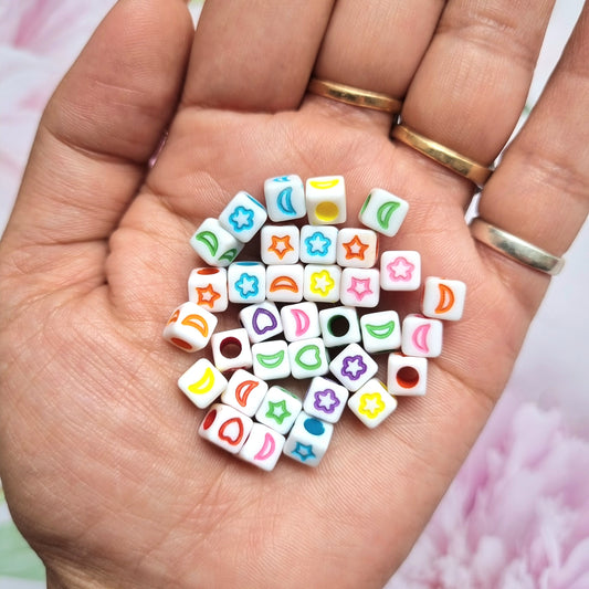 Acrylic Mixed Shape Cube Beads