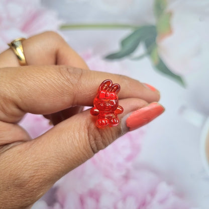 Acrylic Red Kitty Beads
