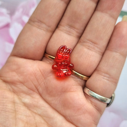 Acrylic Red Kitty Beads