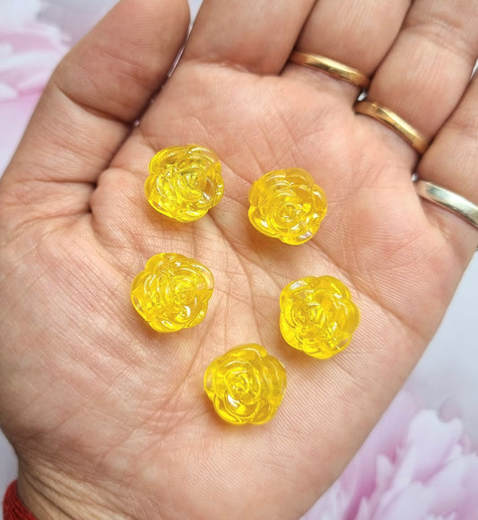 Acrylic Yellow Rose Beads