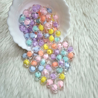 Acrylic Transparent Heart Beads