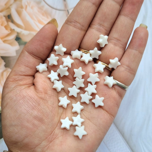 Acrylic White Star Beads