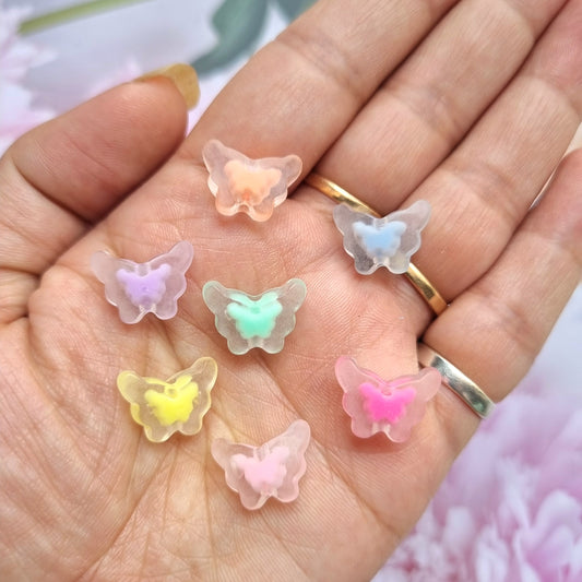 Acrylic Frost Butterfly Beads