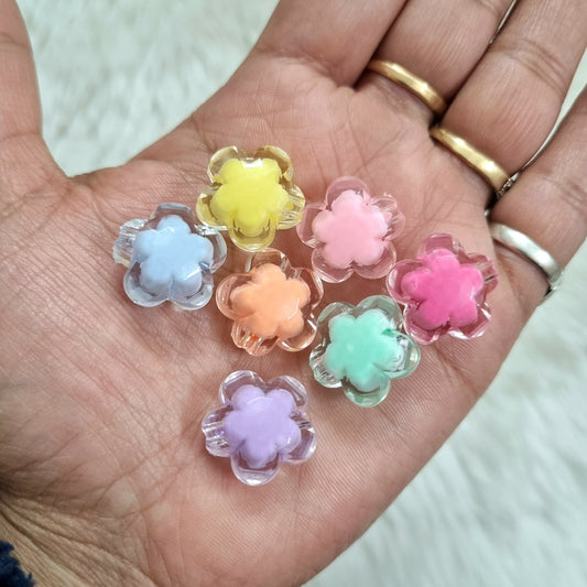 Acrylic Transparent Flower Beads