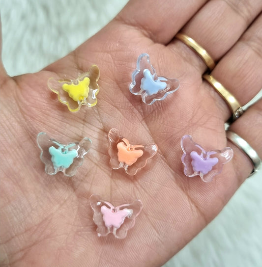 Acrylic Transparent Butterfly Beads