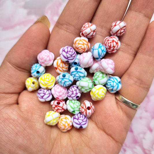 Acrylic Colourful Flower Beads