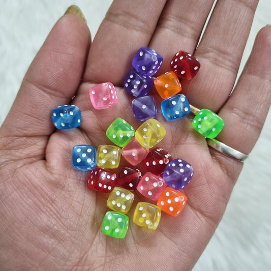 Acrylic Colourful Dice Beads