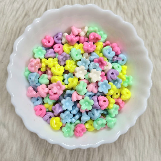 Acrylic Pastel Flower Beads