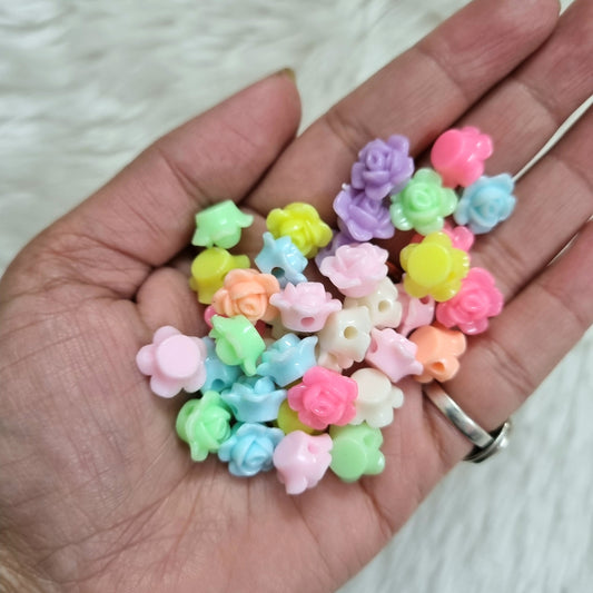 Acrylic Pastel Flower Beads