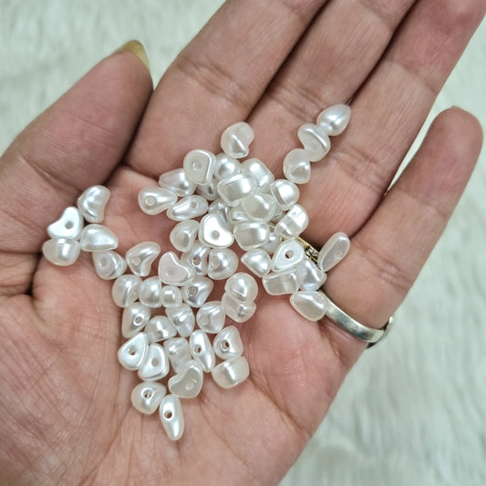 Acrylic White Chip Beads