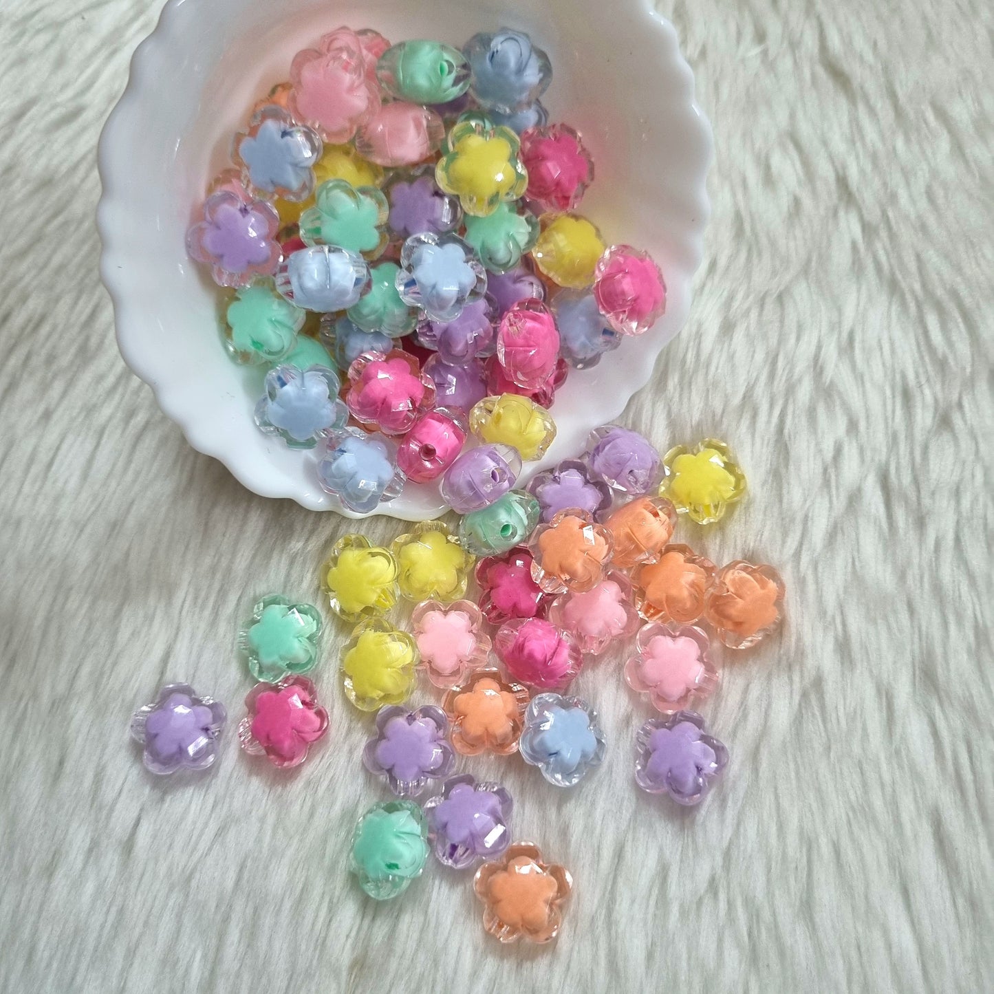 Acrylic Transparent Flower Beads