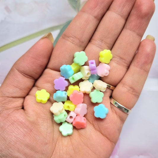 Acrylic Pastel Flower Beads