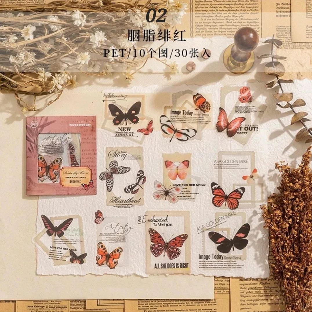 Butterfly Forest Series PET stickers