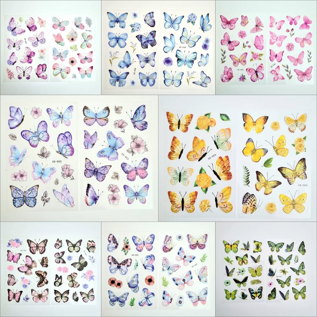 Butterfly PET stickers