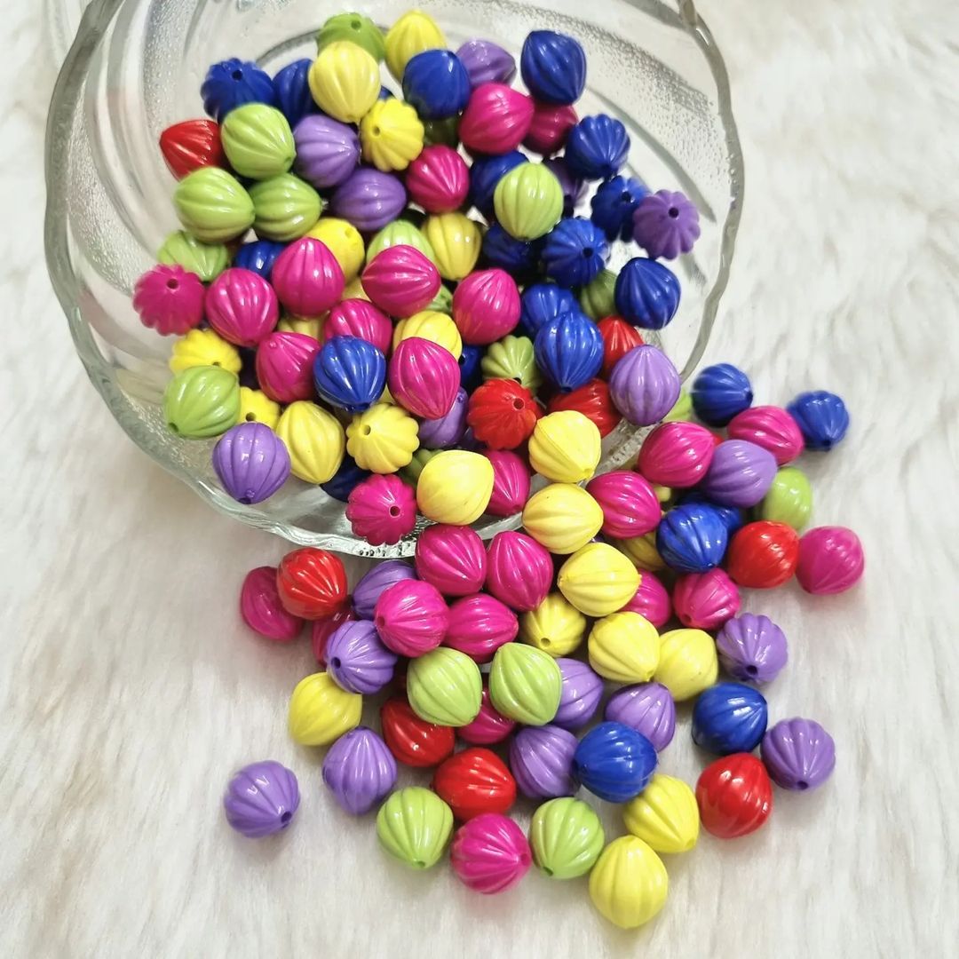 Acrylic  Colourful Beads with Line