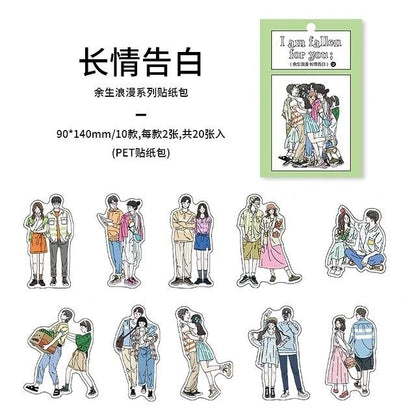 Couple Stickers Set | 20pcs (10 designs) | Size - 90*140mm