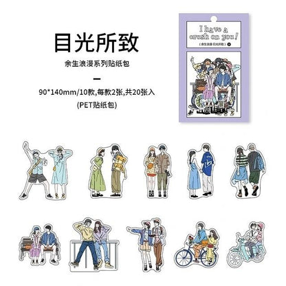 Couple Stickers Set | 20pcs (10 designs) | Size - 90*140mm
