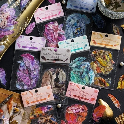 Feather PET Stickers (40 Stickers) Size - 50-60mm