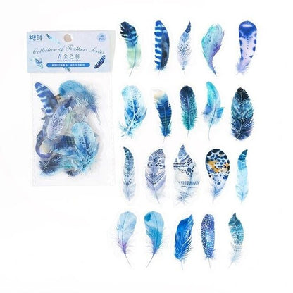 Feather PET Stickers (40 Stickers) Size - 50-60mm