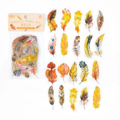 Feather PET Stickers (40 Stickers) Size - 50-60mm