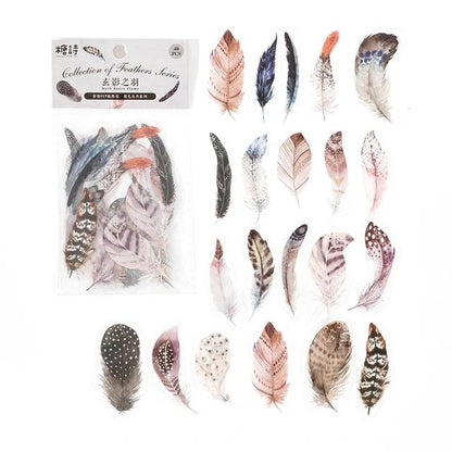 Feather PET Stickers (40 Stickers) Size - 50-60mm