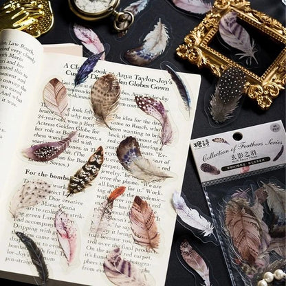 Feather PET Stickers (40 Stickers) Size - 50-60mm