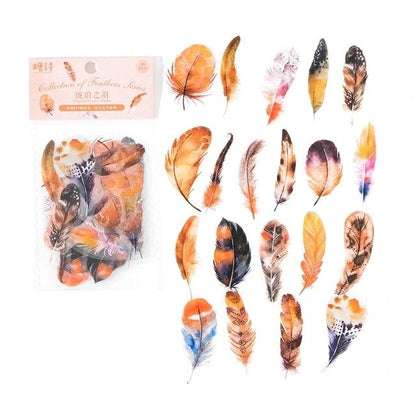 Feather PET Stickers (40 Stickers) Size - 50-60mm