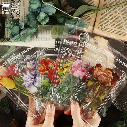Flowers and Poems Series PET Stickers