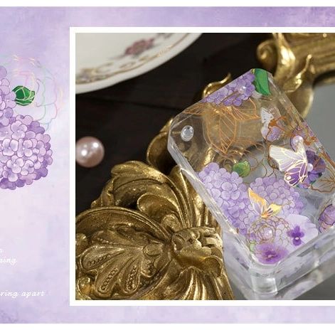 Golden Foil floral PET Stickers