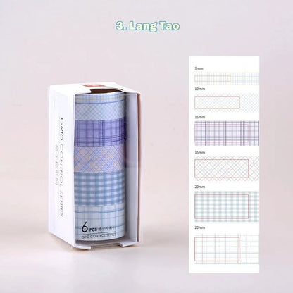Grid Washi Tapes (Set if 6)